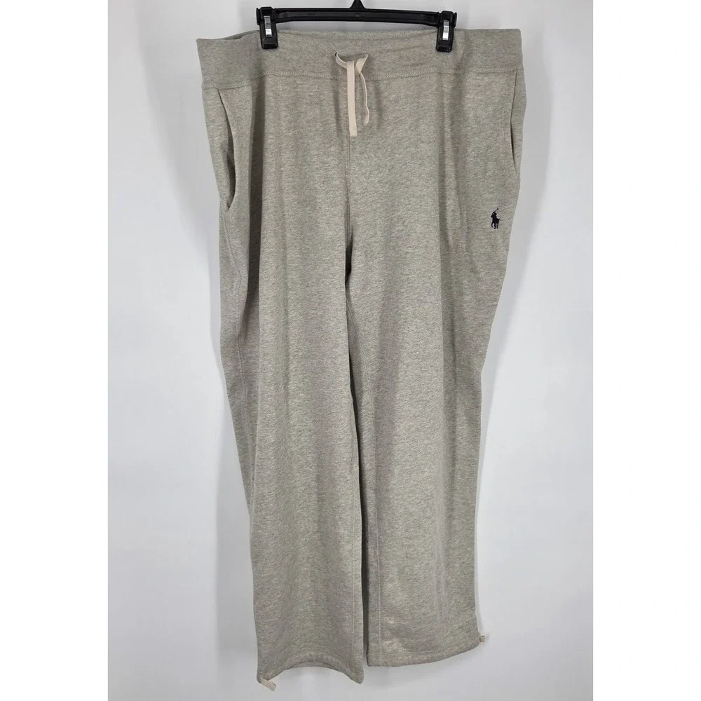 Polo Ralph Lauren Fleece Sweatpants Men XXL Gray Pony Logo Drawstring NWOT